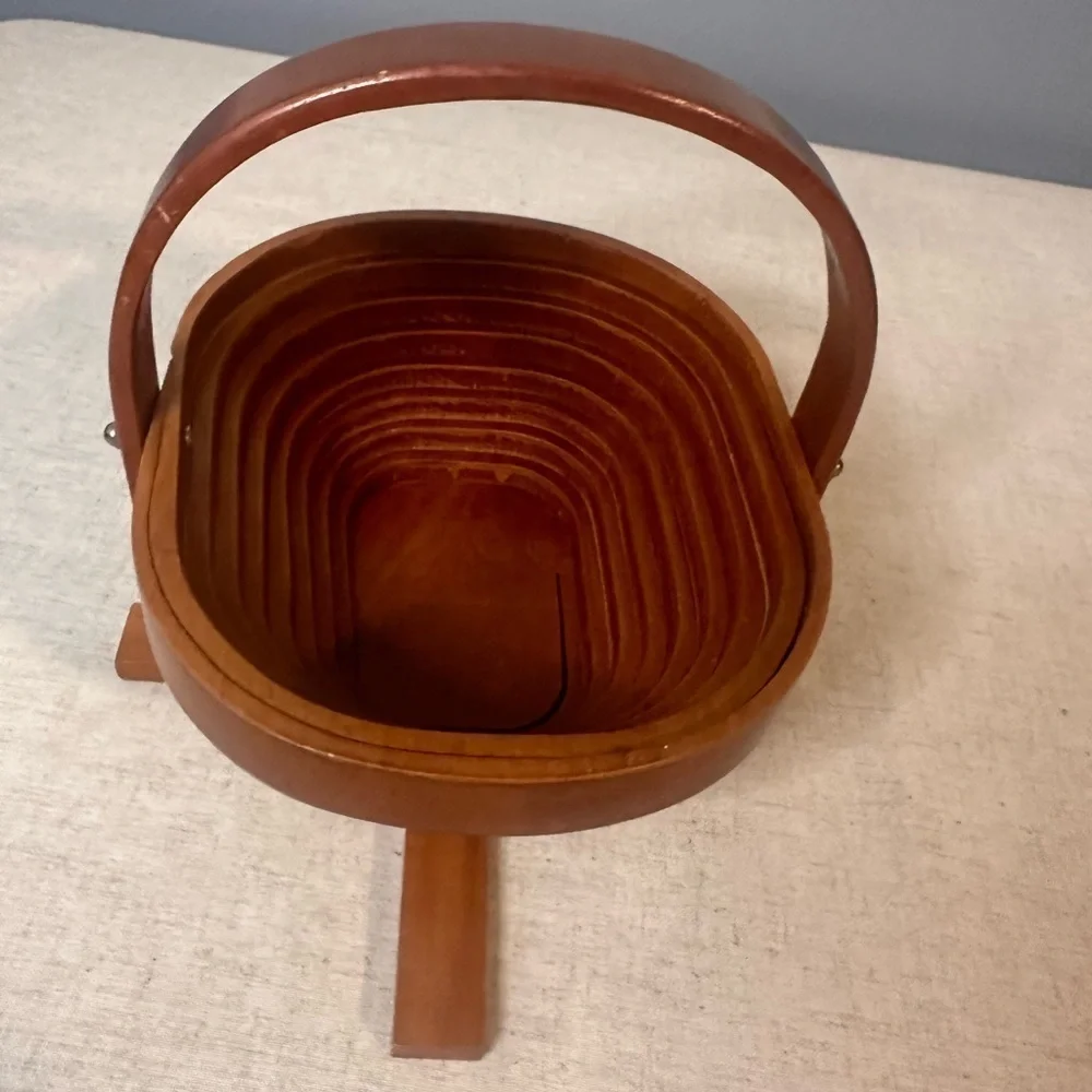 Vintage Wooden Collapsible Basket